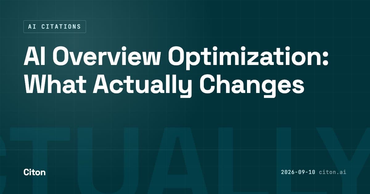 The first result for AI Overview optimization is Google's own documentation, and it says there are no additional requirements and no special optimizations necessary. Nine of the ten pages below it sell the opposite.