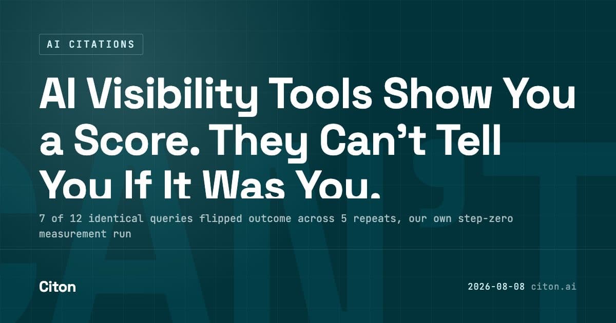 AI visibility tools show you a score. They can't tell you if it was you. A decision framework for buyers who already own a monitoring tool and still cannot answer whether their AEO spend worked.