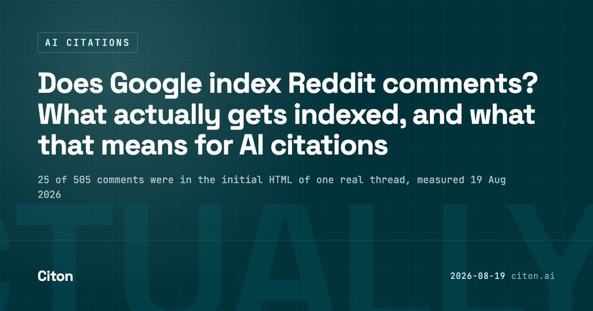 Reddit's public robots.txt disallows every crawler, yet Google shows Reddit results with descriptions. The thread is the indexable unit, not the comment.