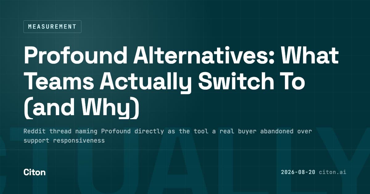 Profound alternatives compared on price and what they track, built from the real threads where teams explain why they switched.